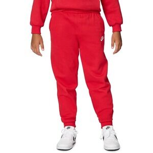 Nike Sportswear Club Fleece Kids Joggers Red Sweatpants Futura Logo Size M